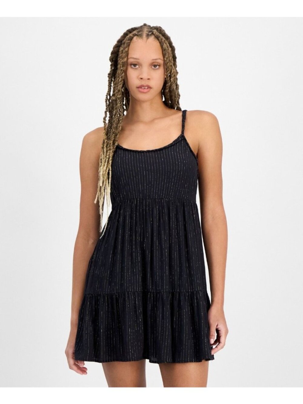 Miken Juniors' Tiered Dress Swim Cover-up, Black,